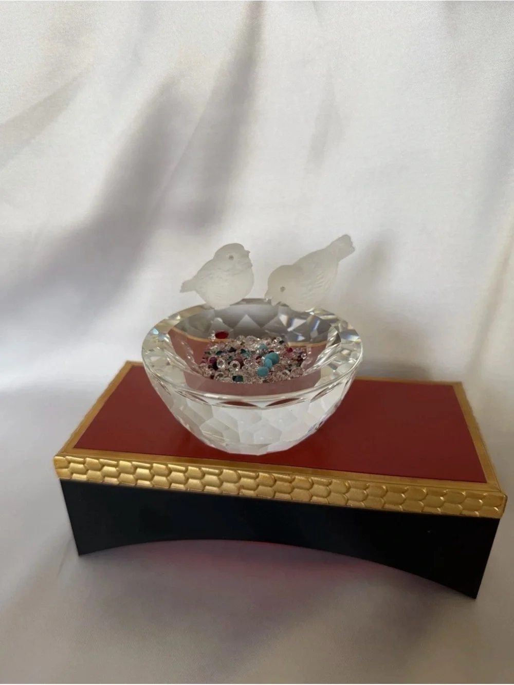 Swarovski Silver Crystals 7460 NR 108  or 010029 Bird Bath With Crystals